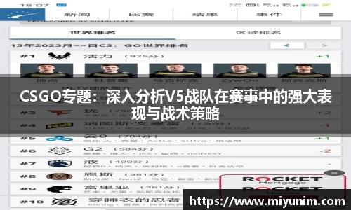 CSGO专题：深入分析V5战队在赛事中的强大表现与战术策略